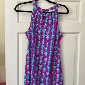 Jude Connally Sz S Pineapple Print Sleeveless Shift Dress Resort